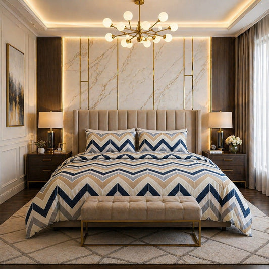 Modern Chevron Cotton Satin Bedsheet