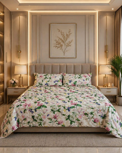 Blossom Garden Cotton Satin Bedsheet