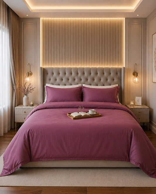 Dusty Rose Luxury Cotton Satin Bedsheet