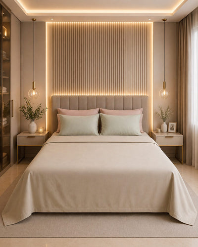 Ivory Luxe Cotton Satin Bedsheet