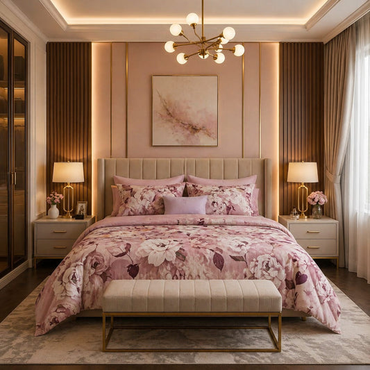 Rose Petal Cotton Satin Bedsheet