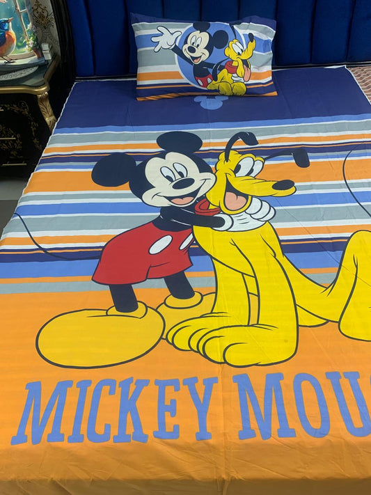 Mickey & Pluto Kids Bedsheet Set