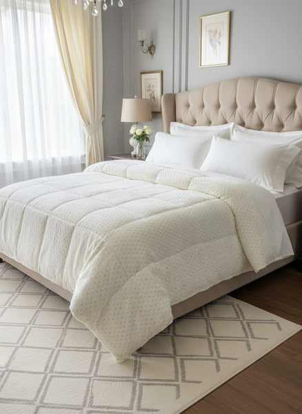 White Cotton Satin Comforter Set