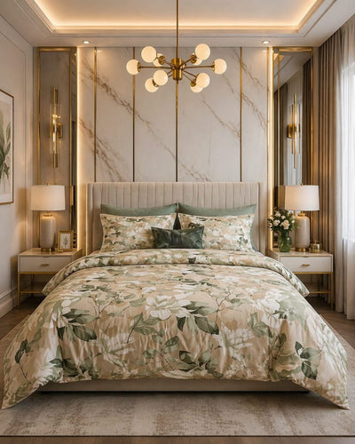 Sage Bloom Cotton Bedsheet