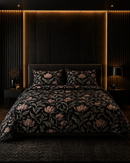 Midnight Rose Cotton Bedsheet