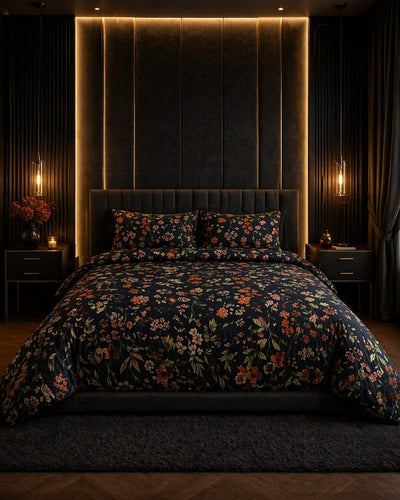 Midnight Garden Cotton Bedsheet