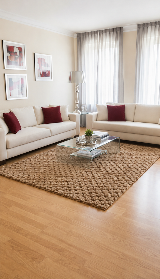 Light Brown Bubble Rug