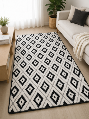 Nordic Monochrome Diamond Rug - 4*6