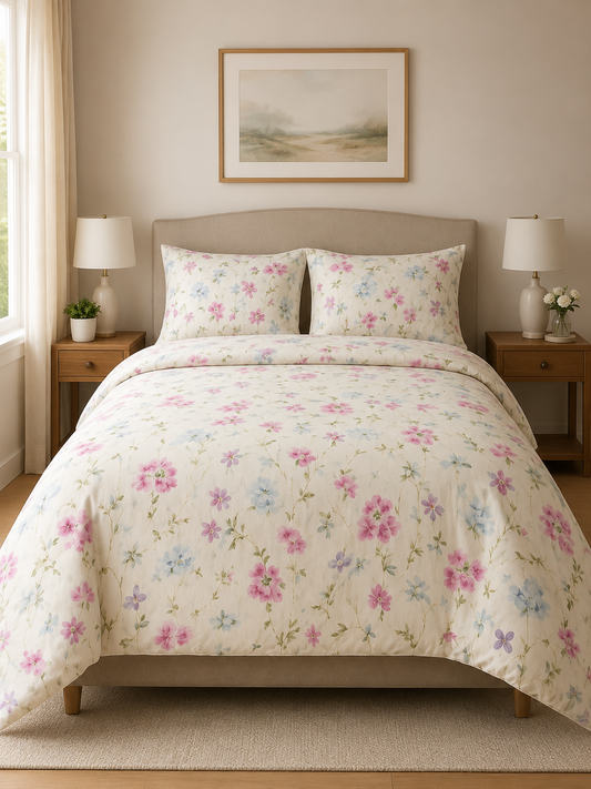 Spring Bloom Cotton Bedsheet Set