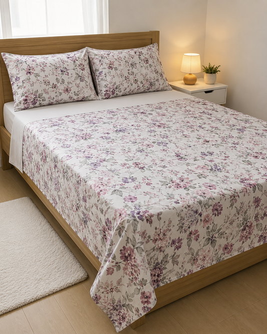 Lavender Mist Cotton Bedsheet Set